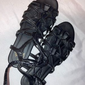 Black wrap around sandals